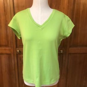Chico’s | V-Neck T-Shirt | Lime Green | Size 1